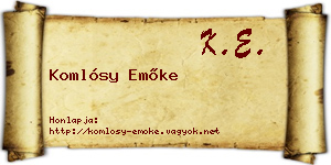 Komlósy Emőke névjegykártya