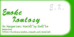 emoke komlosy business card